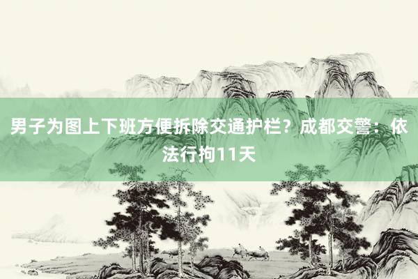 男子为图上下班方便拆除交通护栏？成都交警：依法行拘11天