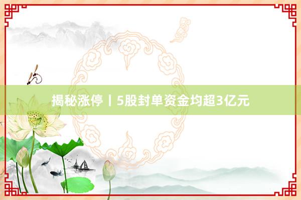 揭秘涨停丨5股封单资金均超3亿元