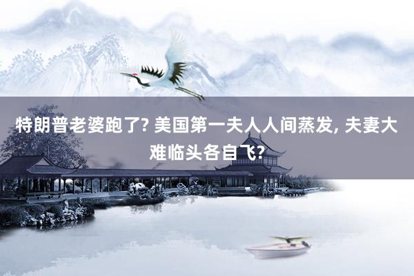 特朗普老婆跑了? 美国第一夫人人间蒸发, 夫妻大难临头各自飞?