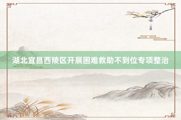 湖北宜昌西陵区开展困难救助不到位专项整治