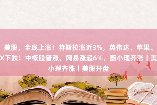 美股，全线上涨！特斯拉涨近3%，英伟达、苹果、SpaceX下跌！中概股普涨，网易涨超6%，蔚小理齐涨丨美股开盘