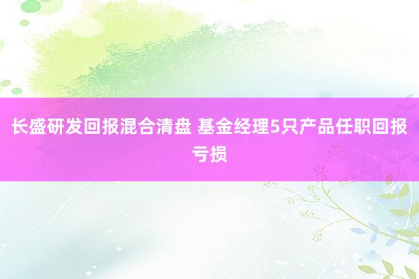长盛研发回报混合清盘 基金经理5只产品任职回报亏损