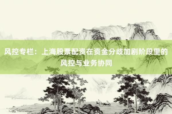 风控专栏：上海股票配资在资金分歧加剧阶段里的风控与业务协同
