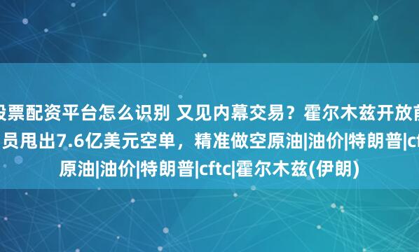 股票配资平台怎么识别 又见内幕交易？霍尔木兹开放前20分钟，神秘交易员甩出7.6亿美元空单，精准做空原油|油价|特朗普|cftc|霍尔木兹(伊朗)