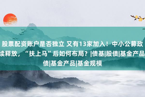 股票配资账户是否独立 又有13家加入！中小公募政策红利持续释放，“扶上马”后如何布局？|债基|股债|基金产品|基金规模